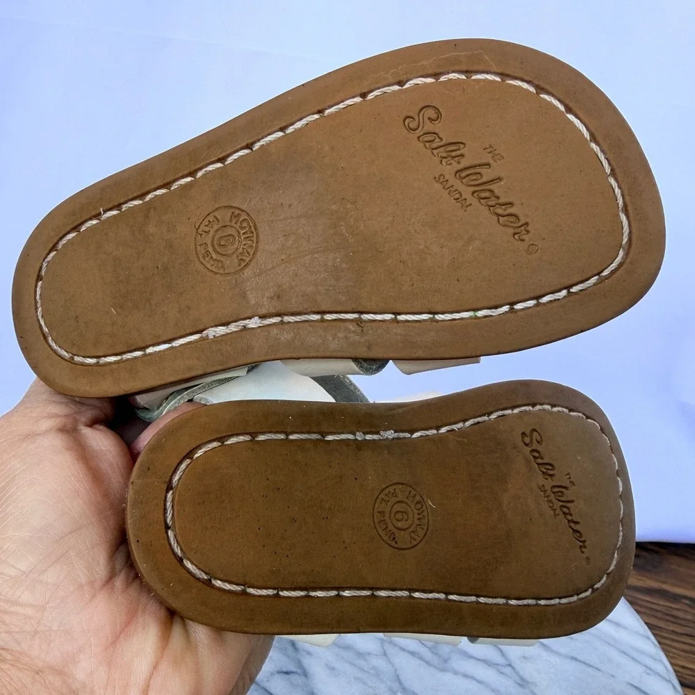 Salt Water Sandals Original White Leather Toddler Size 6 Hoy Shoe Co